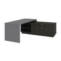 Bestar 115855-005932 Equinox 72W L-Shaped Office Desk in slate & deep grey