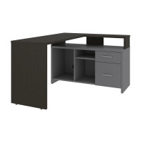 Bestar 115860-003259 Equinox 57W 56W L-Shaped Desk in deep grey & slate
