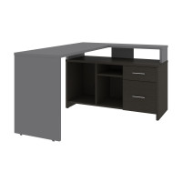 Bestar 115860-005932 Equinox 57W 56W L-Shaped Desk in slate & deep grey