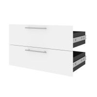 Bestar 116161-000017 Orion 2 Drawer Set for Orion 30W Shelving Unit in white & walnut grey