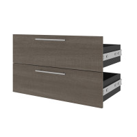 Bestar 116161-000047 Orion 2 Drawer Set for Orion 30W Shelving Unit in bark gray & graphite