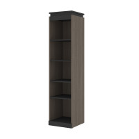 Bestar 116162-000047 Orion 20W Narrow Shelving Unit in bark gray & graphite