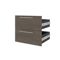 Bestar 116163-000047 Orion 2 Drawer Set for Orion 20W Narrow Shelving Unit in bark gray & graphite