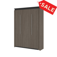Bestar 116184-000047 Orion 65W Queen Murphy Bed in bark gray & graphite