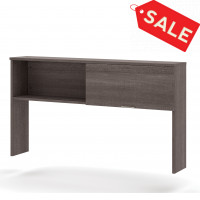 Bestar 120520-1147 Pro-Linea Hutch with Sliding Door in Bark Grey