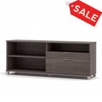 Bestar 120610-1147 Pro-Linea Credenza with Drawers in Bark Grey