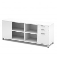 Bestar 120611-1117 Pro-Linea Credenza with Three Drawers in White