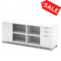 Bestar 120611-1117 Pro-Linea Credenza with Three Drawers in White
