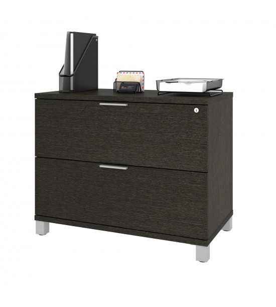Bestar 120636-1132 Pro-Linea Assembled Lateral File in Deep Grey Bestar 120636-1132 Pro-Linea Assembled Lateral File in Deep Grey