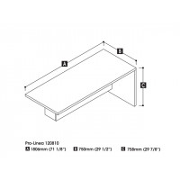 Bestar 120810-000035 Pro-Linea 72W Return Table in walnut grey