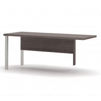 Bestar 120811-47 Pro-Linea Return Table with Metal Legs in Bark Grey