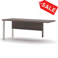 Bestar 120811-47 Pro-Linea Return Table with Metal Legs in Bark Grey