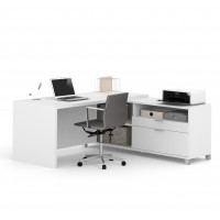 Bestar 120863-17 Pro-Linea L-Desk in White