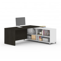 Bestar 120885-32 Pro-Linea L-Desk in White & Deep Grey