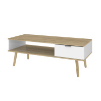 Bestar 121160-000125 Procyon 48W Coffee Table in modern oak & white uv