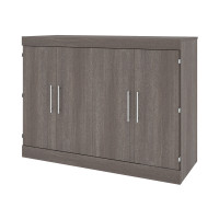 Bestar 125193-000047 Nebula 61W 60W Full Cabinet Bed with Mattress in bark grey