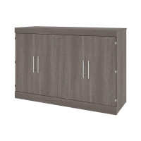 Bestar 125194-000047 Nebula 67W Queen Cabinet Bed with Mattress in bark grey