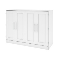 Bestar 126193-000017 Pur 61W Full Cabinet Bed with Mattress in white