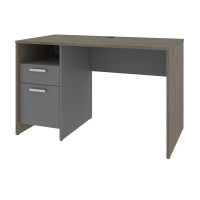 Bestar 129400-000035 Solay 48W Small Computer Desk in walnut grey & slate