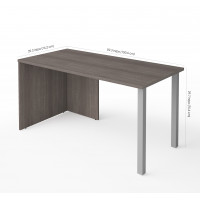 Bestar 160402-47 i3 Plus Table with Metal Legs in Bark Gray