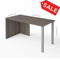 Bestar 160402-47 i3 Plus Table with Metal Legs in Bark Gray