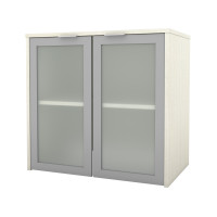 Bestar 160521-000031 i3 Plus 31W Hutch with Frosted Glass Doors in white chocolate