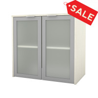 Bestar 160521-000031 i3 Plus 31W Hutch with Frosted Glass Doors in white chocolate