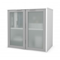 Bestar 160521-1117 i3 Plus Hutch with Frosted Glass Doors in White