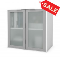 Bestar 160521-1117 i3 Plus Hutch with Frosted Glass Doors in White