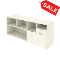 Bestar 160610-000031 i3 Plus 72W Credenza with 2 Drawers in white chocolate