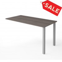 Bestar 160811-47 i3 Plus Return Table with Metal Legs in Bark Gray