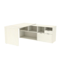 Bestar 160850-000031 i3 Plus 72W L-Shaped Desk in white chocolate