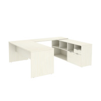 Bestar 160860-000031 i3 Plus 72W U-Shaped Executive Desk in white chocolate