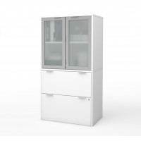 Bestar 160870-17 i3 Plus Lateral File with Storage Cabinet in White