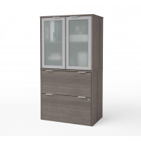 Bestar 160870-47 i3 Plus Lateral File with Storage Cabinet in Bark Gray