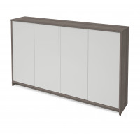 Bestar 16164-47 Small Space 60-inch Storage Unit in Bark Gray and White