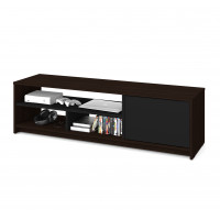 Bestar 16200-1179 Small Space 53.5-inch TV Stand in Dark Chocolate and Black