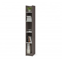Bestar 16702-1147 Small Space 10-inch Storage Tower in Bark Gray and White