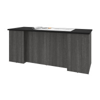 Bestar 181400-000018 Norma 71W Desk Shell in black & bark gray