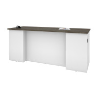 Bestar 181400-000035 Norma 71W Desk Shell in walnut grey & white