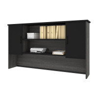 Bestar 181520-000018 Norma 71W Hutch in black & bark gray