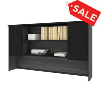 Bestar 181520-000018 Norma 71W Hutch in black & bark gray