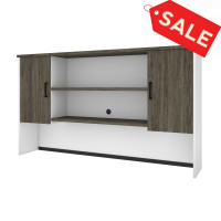 Bestar 181520-000035 Norma 71W Hutch in walnut grey & white