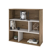 Bestar 22700-000009 Fom Asymmetrical Shelving Unit in Rustic Brown & Sandstone
