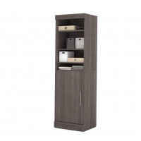 Bestar 25162-47 Nebula 25" Storage unit with door in Bark Gray