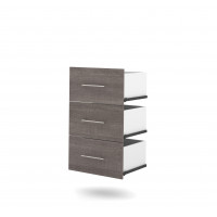 Bestar 25163-1147 Nebula 3-Drawer set for 25" storage unit in Bark Gray