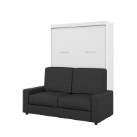 Bestar 25720-000017 Nebula 2-Piece Full Wall Bed and Sofa Set - White & Grey