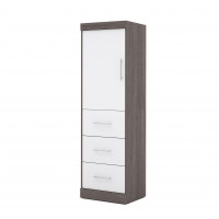 Bestar 25871-4717 Nebula 25" Storage unit with door & drawers in Bark Gray & White