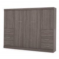 Bestar 25894-47 Nebula 109" Full Wall bed kit in Bark Gray