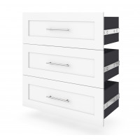 Bestar 26161-000017 Pur 3-Drawer Set for 36" Storage Unit in White